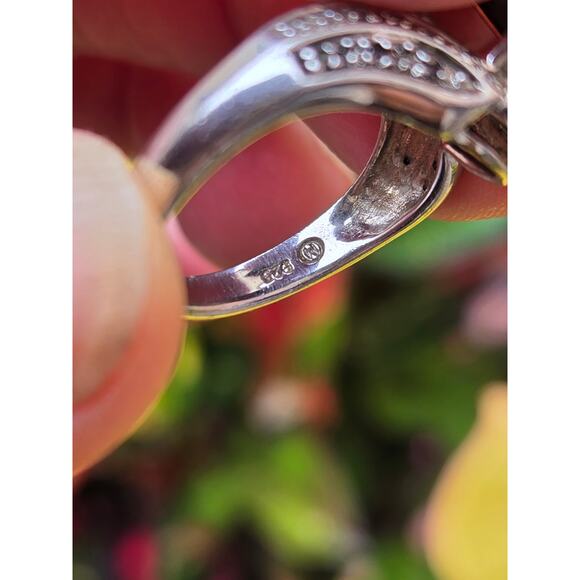 Vintage Solid Sterling Silver Emerald Cut Teardrop/Pear Black Onyx Ring, Sz 6.75 - Picture 8 of 8